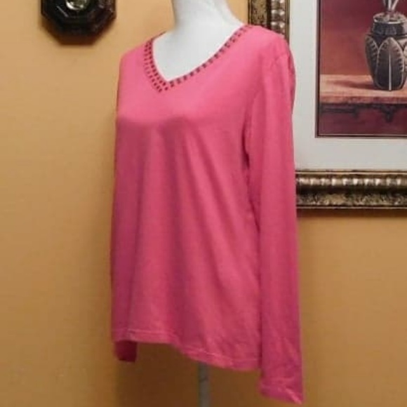 Samantha's Style Shoppe V-Neck Studded Top - Picture 4 of 7
